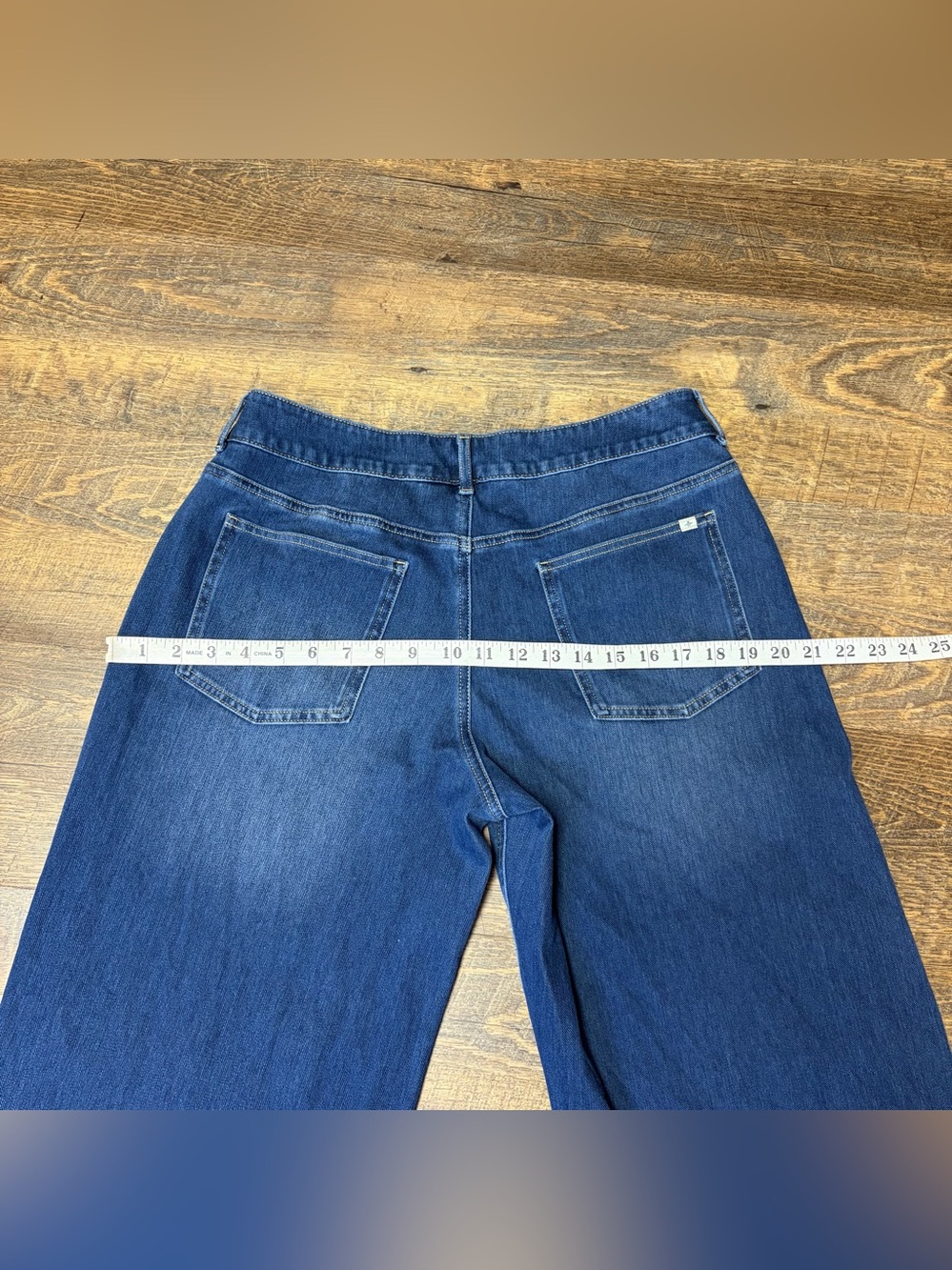 Halara Flex Denim Asymmetric Low Rise Button Zip Wide Leg Jeans Womens Medium - Picture 8 of 11